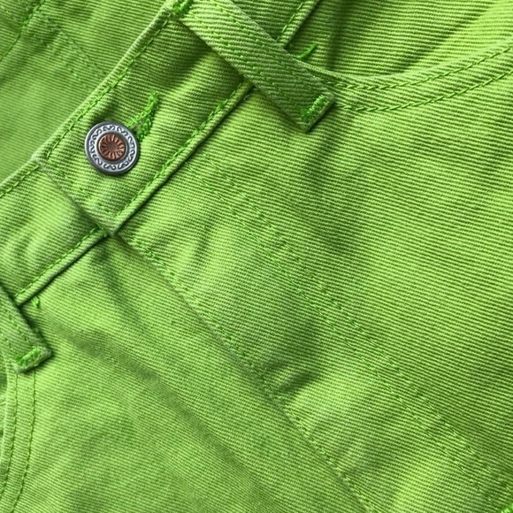 Vintage Lime Green Denim Skirt - Picture 3 of 5